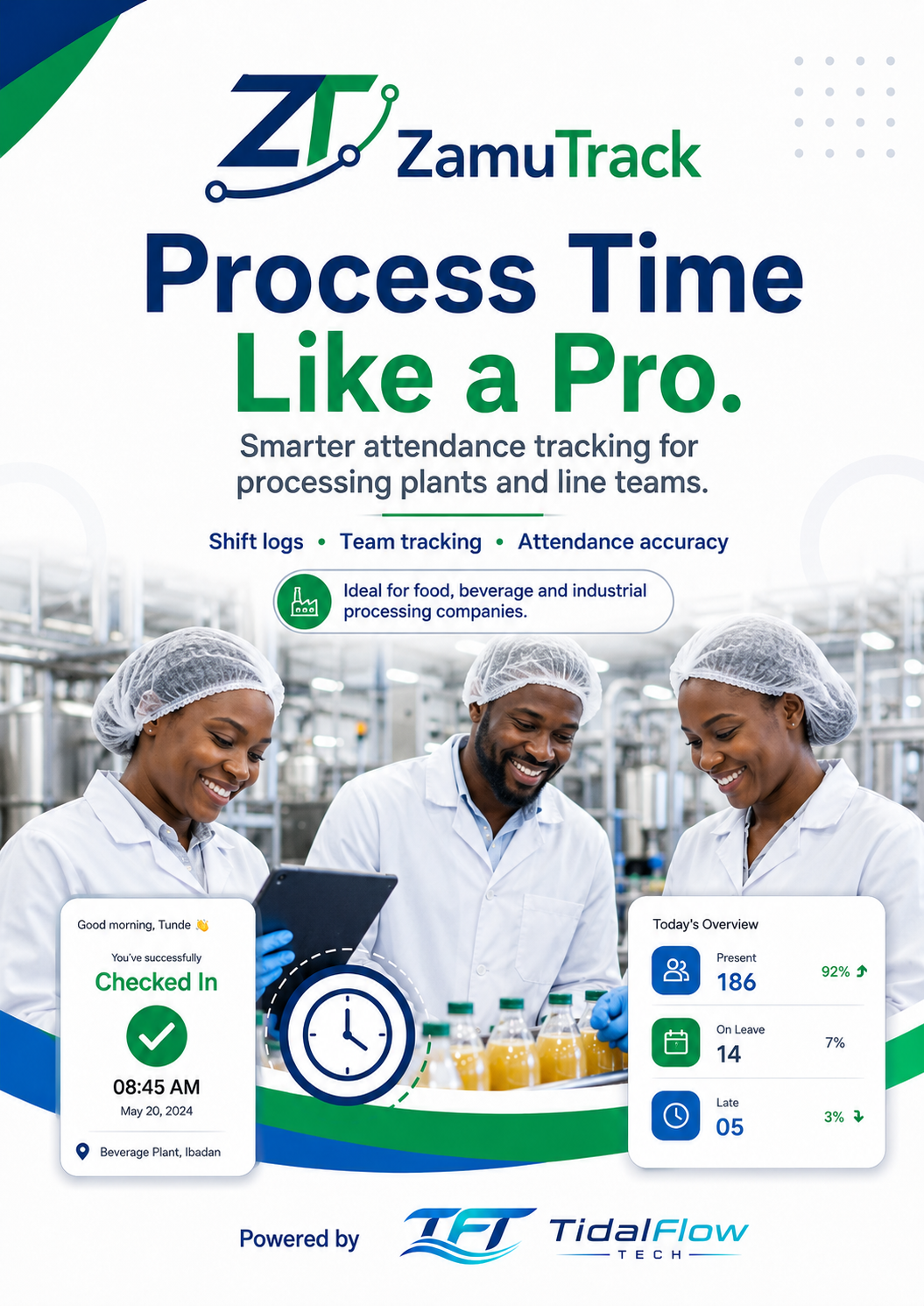 ZamuTrack for processing plants
